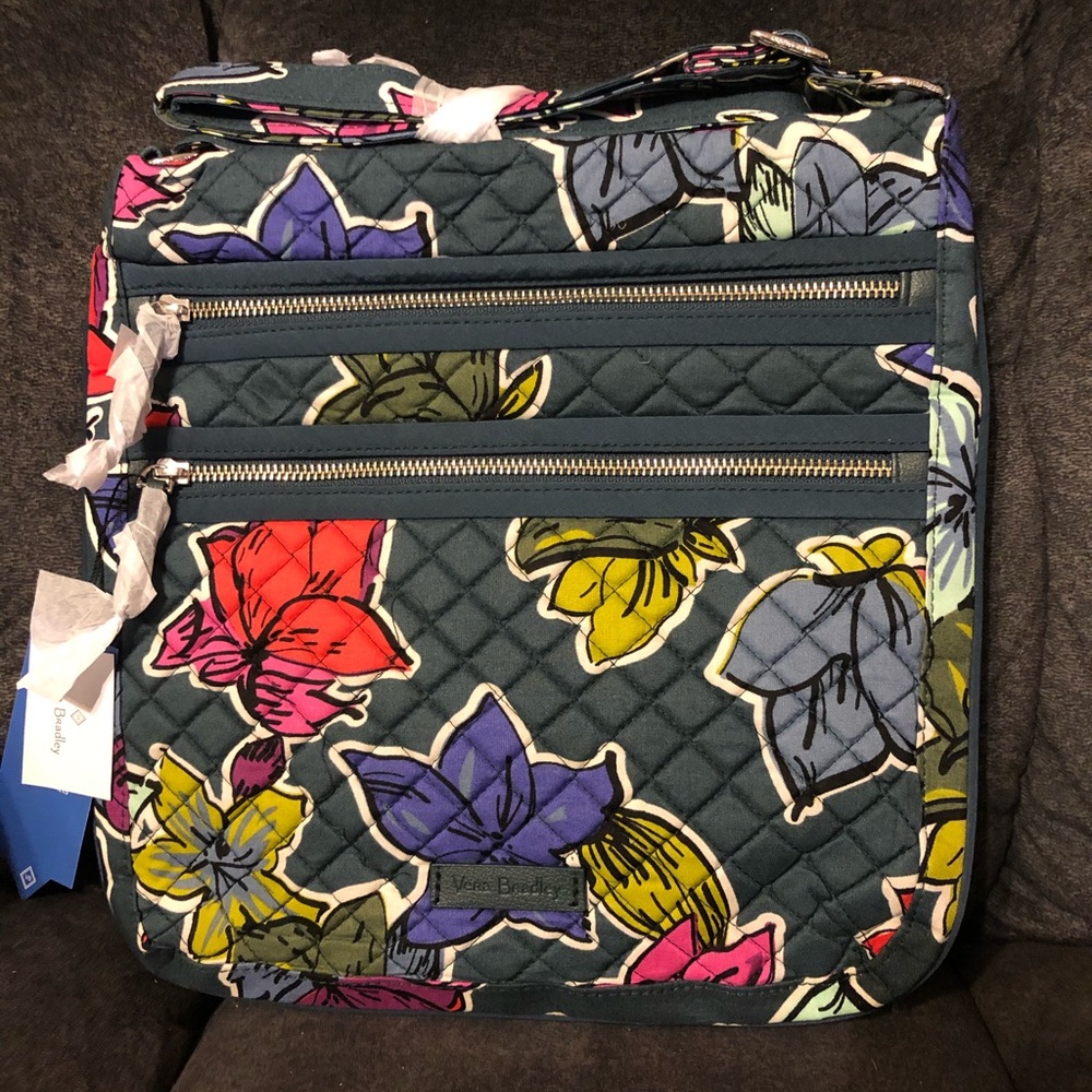 Vera Bradley Triple Zip Hipster Falling Flowers